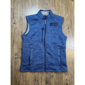 Johnnie-O Wes Full Zip Vest Heather Indigo Men's Size Small Embroidered